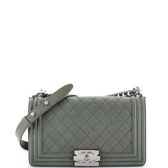 Chanel Boy Flap Bag Quilted Caviar Old #205362C48B